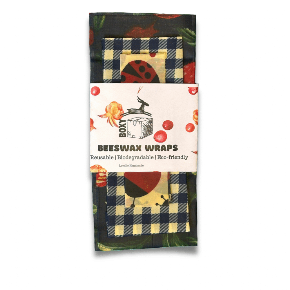Beeswax Food Wrap Set of 3: Pomegranate
